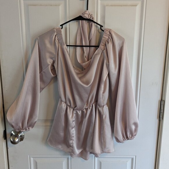 NWT Asos Halter Neck Icy Purple Satin Blouse Size US 8 - Picture 6 of 11